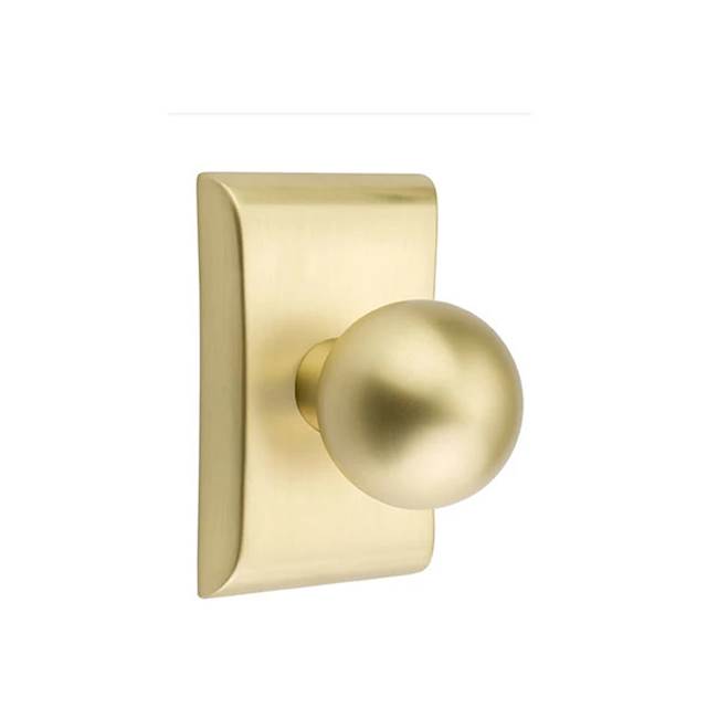 Emtek - Passage, Neos Rosette, Orb Knob, US4 - Satin Brass
