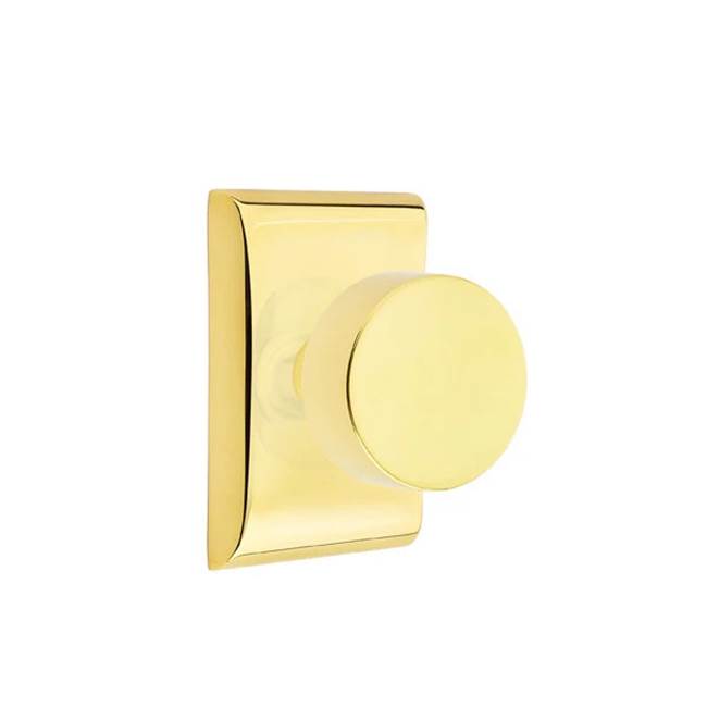 Emtek - Privacy, Neos Rosette, Round Knob, US3NL - Unlacquered Brass