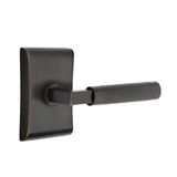 Emtek - Privacy, Neos Rosette US10B, L-Square Stem US10B, Knurled Handle US10B LH - Oil Rubbed Bronze