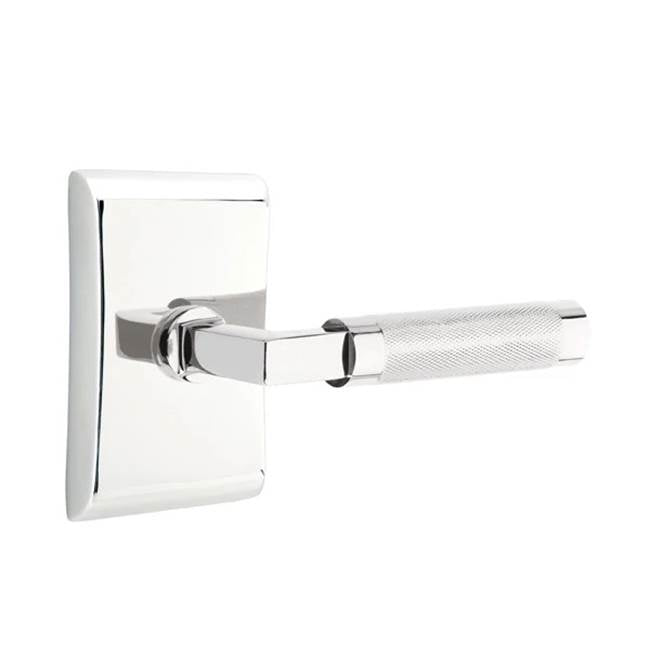 Emtek - Concealed Fastener, Privacy, Neos Rosette US26, L-Square Stem US26, Knurled Handle US26 - Polished Chrome