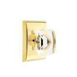 Emtek - Privacy, Neos Rosette, Windsor Crystal Knob, US3NL - Unlacquered Brass