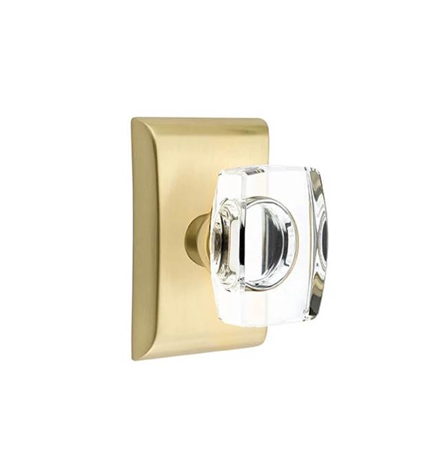 Emtek - Passage, Neos Rosette, Windsor Crystal Knob, US4 - Satin Brass