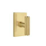 Emtek - Concealed, Passage, Modern Rectangular Rosette, The Ace Knurled Knob, US4 - Satin Brass