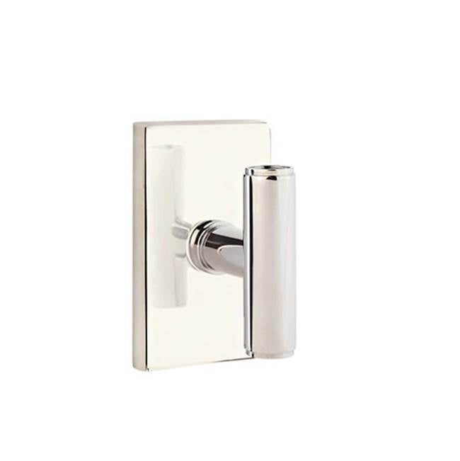 Emtek - Privacy, Modern Rectangular Rosette, The Ace Knob, US14 - Polished Nickel