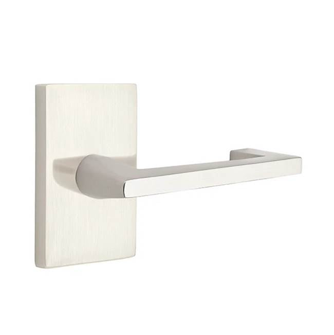 Emtek - Privacy, Modern Rectangular Rosette, Argos Lever, LH, US15 - Satin Nickel