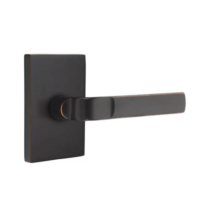 Emtek - Dummy, Modern Rectangular Rosette, Aston Lever, US10B - Oil Rubbed Bronze