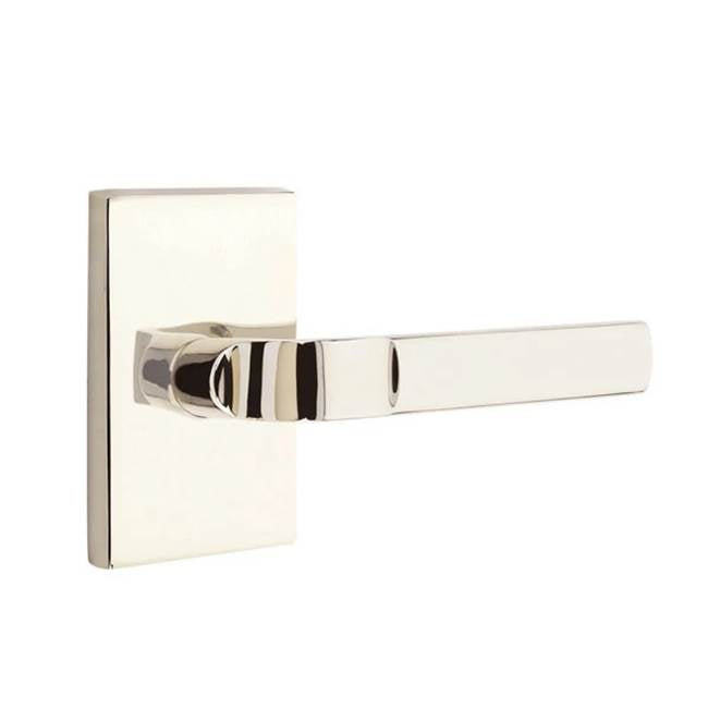 Emtek - Dummy, Modern Rectangular Rosette, Aston Lever, US14 - Polished Nickel