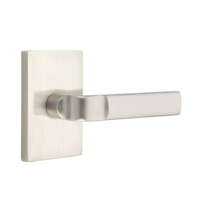 Emtek - Concealed, Privacy, Modern Rectangular Rosette, Aston Lever, US15 - Satin Nickel