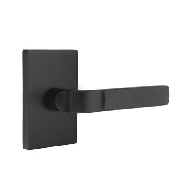 Emtek - Concealed, Privacy, Modern Rectangular Rosette, Aston Lever, US19 - Flat Black