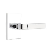 Emtek - Passage, Modern Rectangular Rosette, Aston Lever, RH, US26 - Polished Chrome