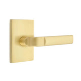 Emtek - Passage, Modern Rectangular Rosette, Aston Lever, LH, US4 - Satin Brass