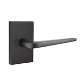 Emtek - Privacy, Modern Rectangular Rosette, Athena Lever, RH, US19 - Flat Black