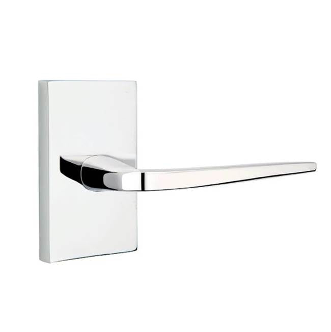 Emtek - Dummy, Modern Rectangular Rosette, Athena Lever, US26 - Polished Chrome