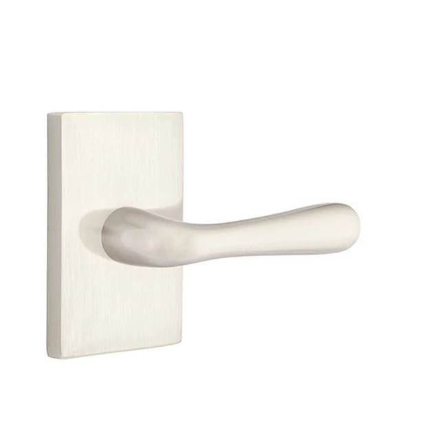 Emtek - Passage, Modern Rectangular Rosette, Basel Lever, RH, US15 - Satin Nickel