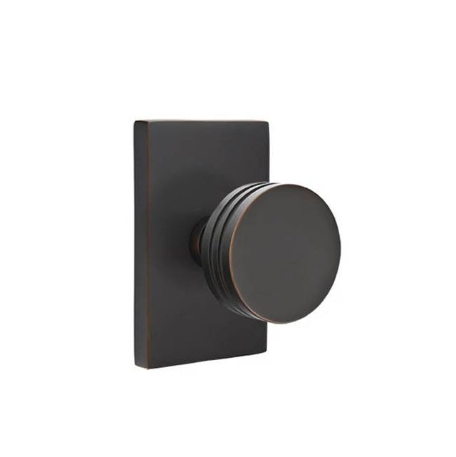 Emtek - Dummy, Modern Rectangular Rosette, Bern Knob, US10B - Oil Rubbed Bronze