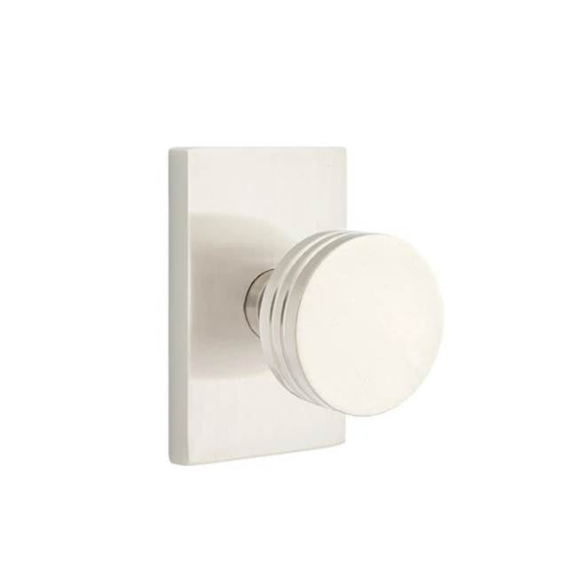 Emtek - Dummy, Modern Rectangular Rosette, Bern Knob, US15 - Satin Nickel