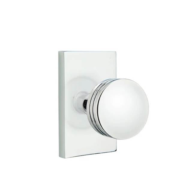 Emtek - Privacy, Modern Rectangular Rosette, Bern Knob, US26 - Polished Chrome