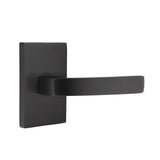 Emtek - Privacy, Modern Rectangular Rosette, Breslin Lever, RH, US19 - Flat Black