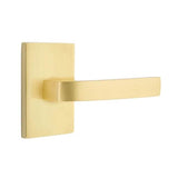 Emtek - Passage, Modern Rectangular Rosette, Breslin Lever, RH, US4 - Satin Brass