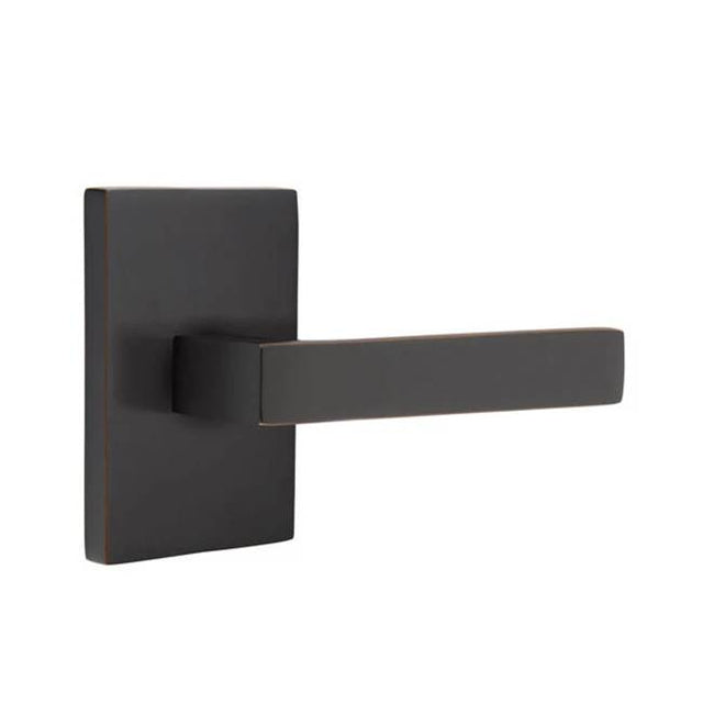 Emtek - Privacy, Modern Rectangular Rosette, Dumont Lever, LH, US10B - Oil Rubbed Bronze
