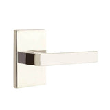 Emtek - Privacy, Modern Rectangular Rosette, Dumont Lever, LH, US14 - Polished Nickel