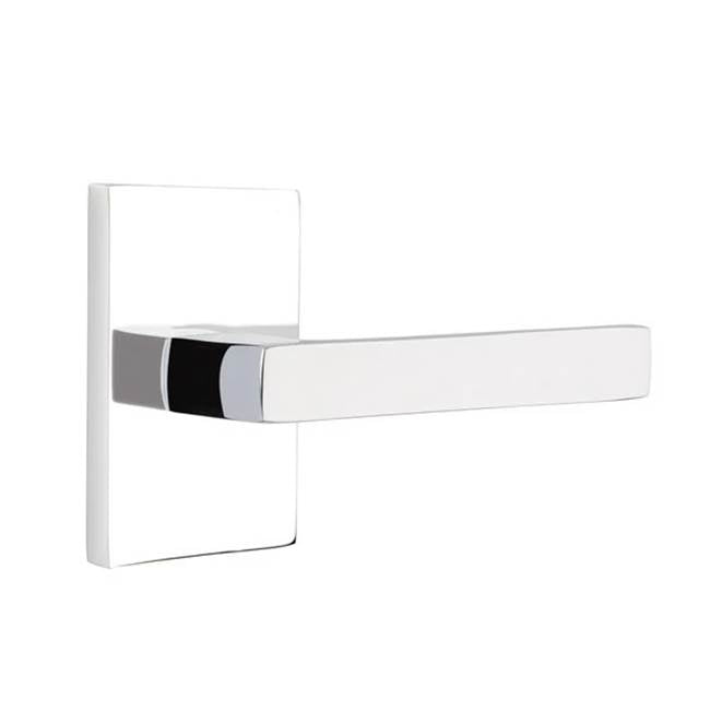 Emtek - Concealed, Privacy, Modern Rectangular Rosette, Dumont Lever, US26 - Polished Chrome