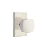 Emtek - Passage, Modern Rectangular Rosette, Freestone Square Knob, US15 - Satin Nickel