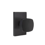 Emtek - Privacy, Modern Rectangular Rosette, Freestone Square Knob, US19 - Flat Black