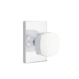 Emtek - Privacy, Modern Rectangular Rosette, Freestone Square Knob, US26 - Polished Chrome