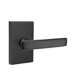 Emtek - Passage, Modern Rectangular Rosette, Geneva Lever, LH, US19 - Flat Black