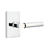 Emtek - Passage, Modern Rectangular Rosette, Hercules Lever, RH, US26 - Polished Chrome