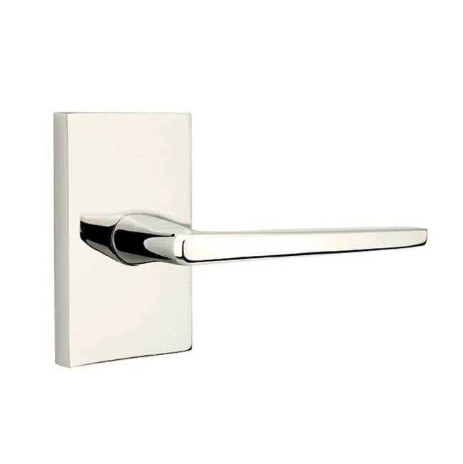 Emtek - Dummy, Modern Rectangular Rosette, Hermes Lever, US14 - Polished Nickel