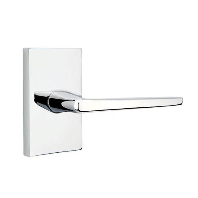 Emtek - Passage, Modern Rectangular Rosette, Hermes Lever, LH, US26 - Polished Chrome