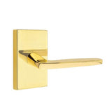 Emtek - Concealed Fastener, Privacy, Modern Rectangular Rosette, Hermes Lever, US3NL - Unlacquered Brass