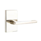 Emtek - Passage, Modern Rectangular Rosette, Helios Lever, RH, US14 - Polished Nickel