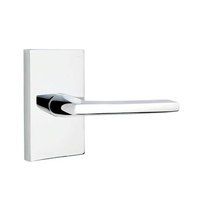 Emtek - Concealed, Privacy, Modern Rectangular Rosette, Helios Lever, US26 - Polished Chrome