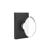 Emtek - Passage, Modern Rectangular Rosette, Hampton Crystal Knob, US19 - Flat Black