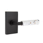 Emtek - Select Passage, Modern Rectangular Rosette US19, L-Square Stem US19, Light Terrazzo Handle, RH - Flat Black
