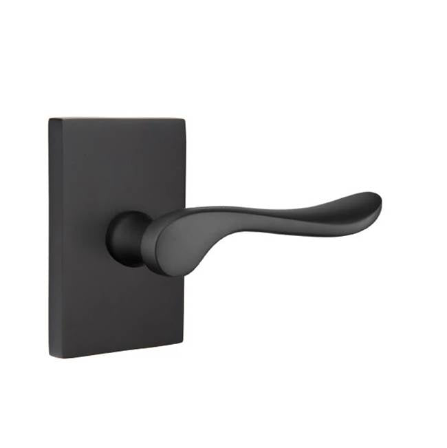 Emtek - Dummy, Modern Rectangular Rosette, Luzern Lever, US19 - Flat Black