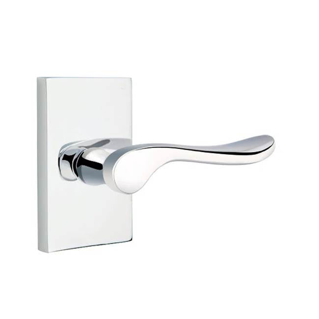 Emtek - Passage, Modern Rectangular Rosette, Luzern Lever, LH, US26 - Polished Chrome