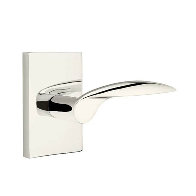 Emtek - Dummy, Modern Rectangular Rosette, Mercury Lever, US14 - Polished Nickel