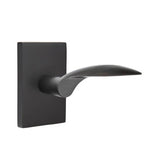 Emtek - Passage, Modern Rectangular Rosette, Mercury Lever, LH, US19 - Flat Black