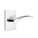 Emtek - Passage, Modern Rectangular Rosette, Mercury Lever, RH, US26 - Polished Chrome