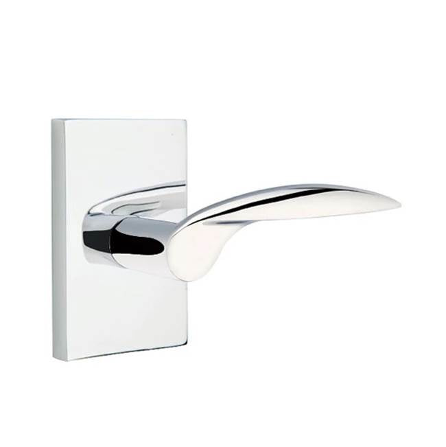Emtek - Passage, Modern Rectangular Rosette, Mercury Lever, LH, US26 - Polished Chrome