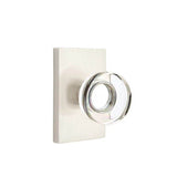 Emtek - Concealed, Passage, Modern Rectangular Rosette, Modern Disc Crystal Knob, US15 - Satin Nickel
