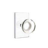 Emtek - Dummy, Modern Rectangular Rosette, Modern Disc Crystal Knob, US26 - Polished Chrome