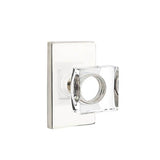 Emtek - Dummy, Modern Rectangular Rosette, Modern Square Crystal Knob, US14 - Polished Nickel