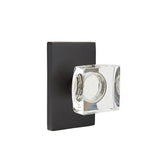 Emtek - Dummy, Modern Rectangular Rosette, Modern Square Crystal Knob, US19 - Flat Black