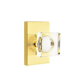Emtek - Dummy, Modern Rectangular Rosette, Modern Square Crystal Knob, US3NL - Unlacquered Brass