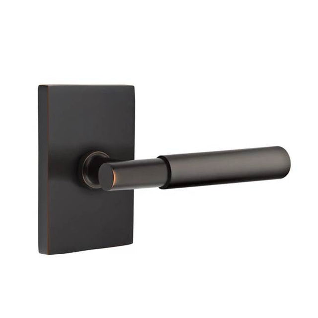 Emtek - Concealed, Privacy, Modern Rectangular Rosette, Myles Lever, US10B - Oil Rubbed Bronze